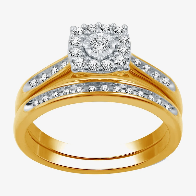 I Said Yes (H-I / I1) Womens 3/8 CT. T.W. Lab Grown White Diamond Sterling Silver or 14K Gold Over Bridal Set