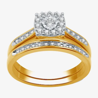 I Said Yes (H-I / I1) Womens 3/8 CT. T.W. Lab Grown White Diamond Sterling Silver or 14K Gold Over Bridal Set
