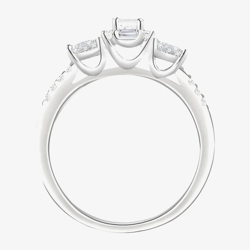 Love Lives Forever (G-H / Vs2-Si1) Womens 3/4 CT. T.W. Lab Grown White Diamond 10K Gold Side Stone 3-Stone Engagement Ring
