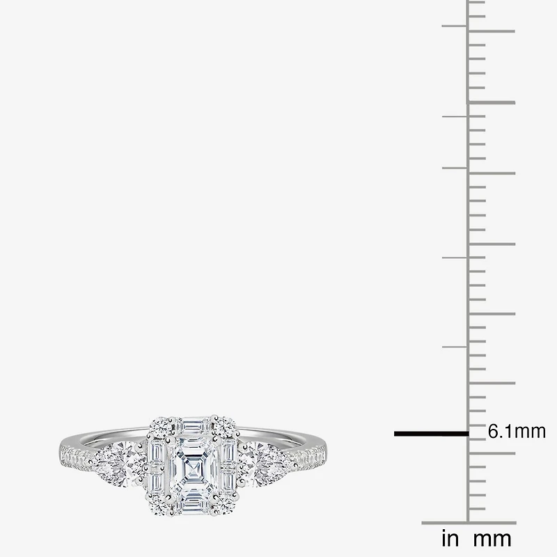 Love Lives Forever (G-H / Vs2-Si1) Womens 3/4 CT. T.W. Lab Grown White Diamond 10K Gold Side Stone 3-Stone Engagement Ring