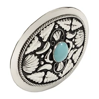 Western Express Genuine Turquoise Stone German Silver Buckle Mens Belt