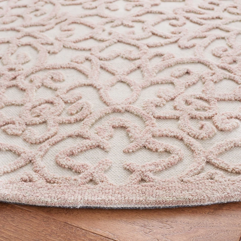 Martha Stewart Jada Floral Hand Tufted Washable 6' X 6' Indoor Round Area Rug