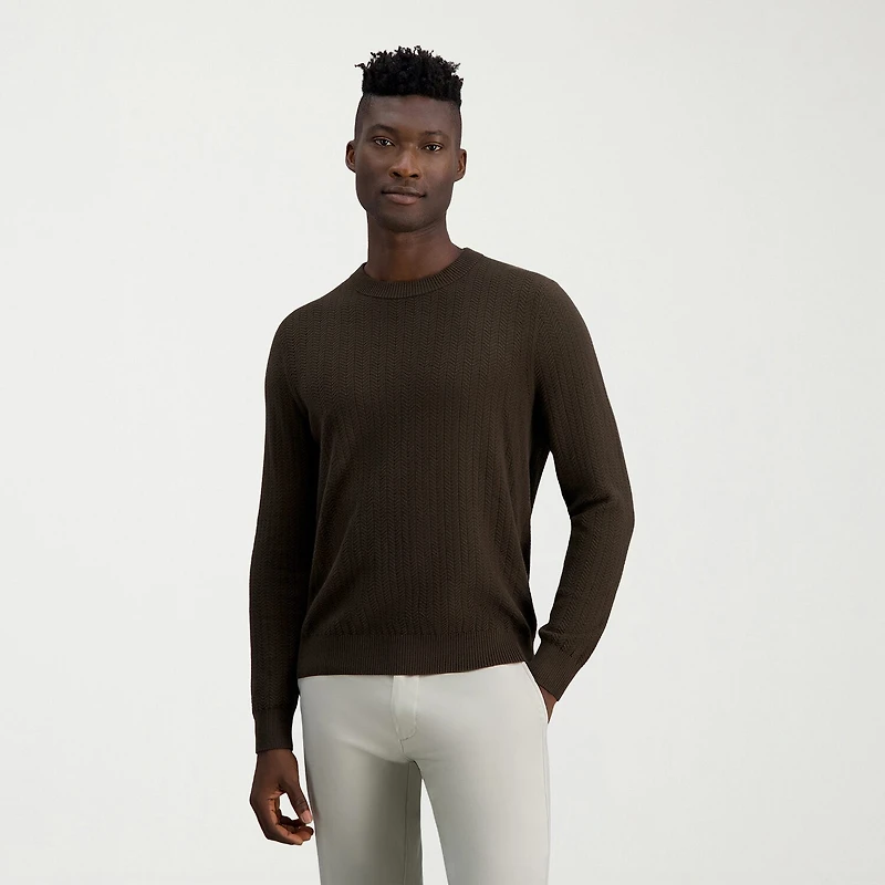 Haggar Mens Crew Neck Long Sleeve Pullover Sweater