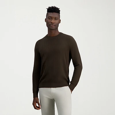 Haggar Mens Crew Neck Long Sleeve Pullover Sweater