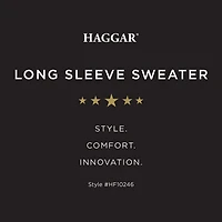 Haggar Mens Crew Neck Long Sleeve Pullover Sweater
