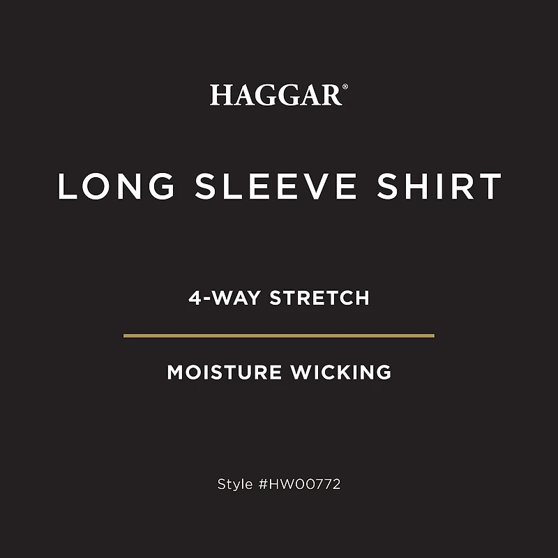 Haggar Performance Mens Long Sleeve Regular Fit Button-Down Shirt