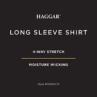 Haggar Performance Mens Long Sleeve Regular Fit Button-Down Shirt