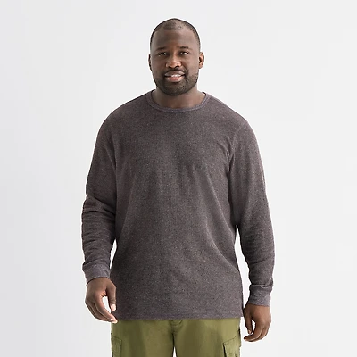 mutual weave Mens Crew Neck Long Sleeve Regular Fit Big and Tall Thermal Top