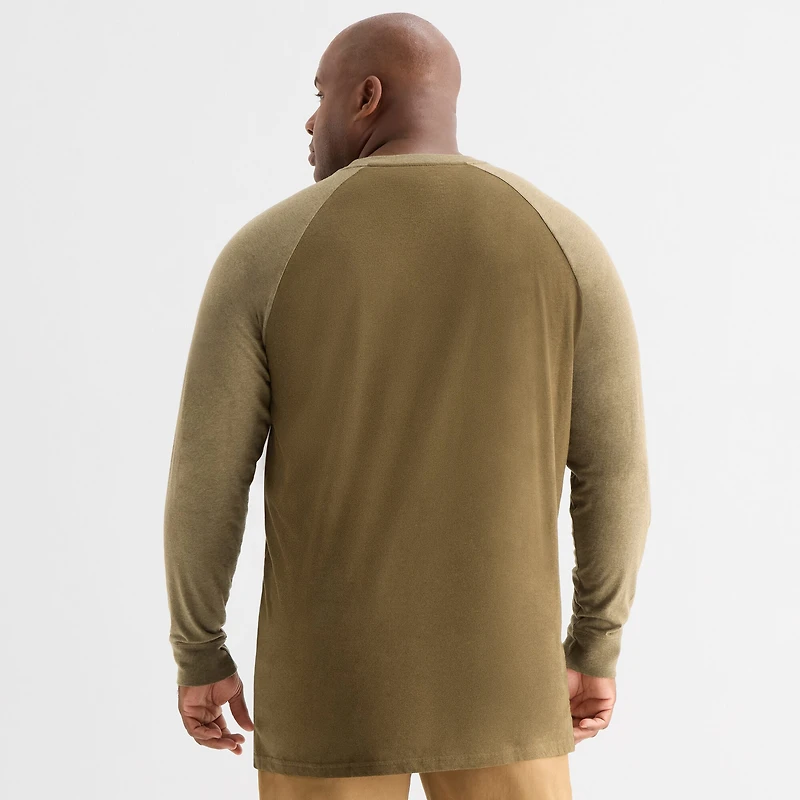 mutual weave Baseball Mens Crew Neck Long Sleeve Big and Tall T-Shirt