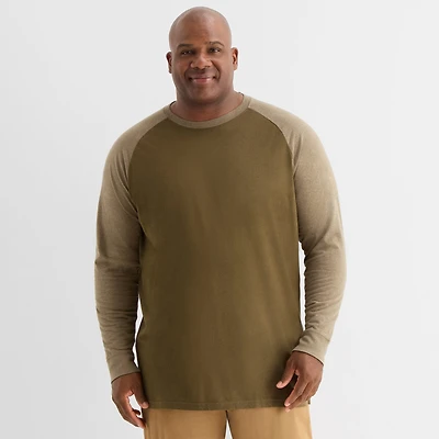 mutual weave Baseball Mens Crew Neck Long Sleeve Big and Tall T-Shirt