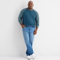 mutual weave Baseball Mens Crew Neck Long Sleeve Big and Tall T-Shirt