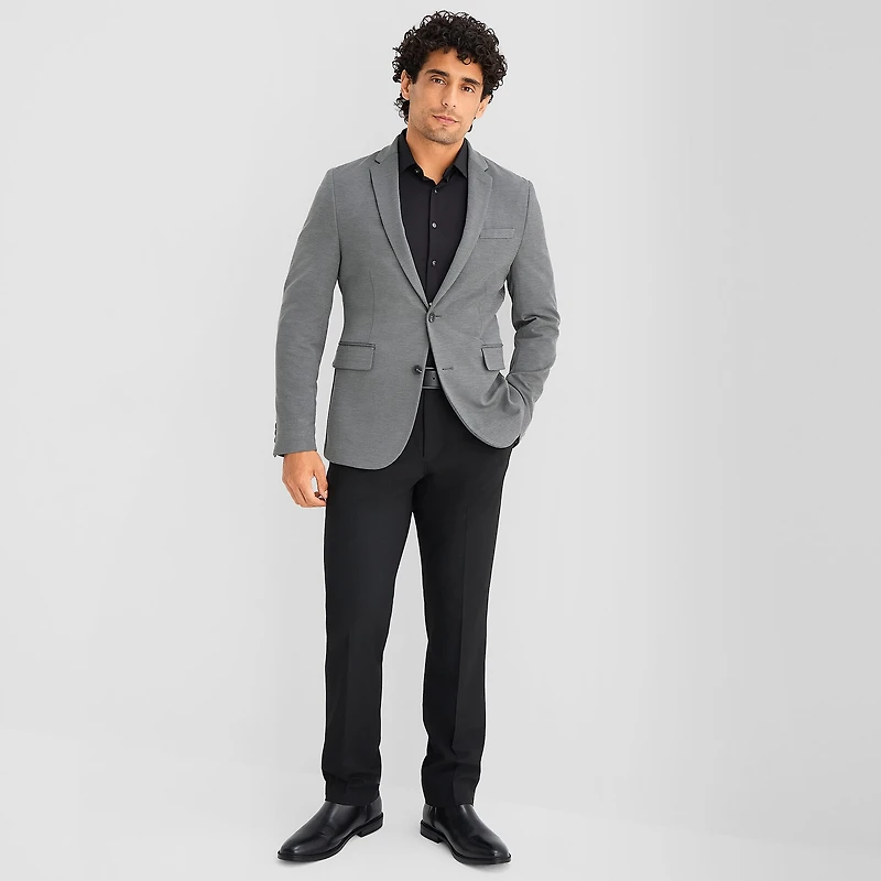 J. Ferrar Mens Knit Stretch Fabric Slim Fit Sport Coat