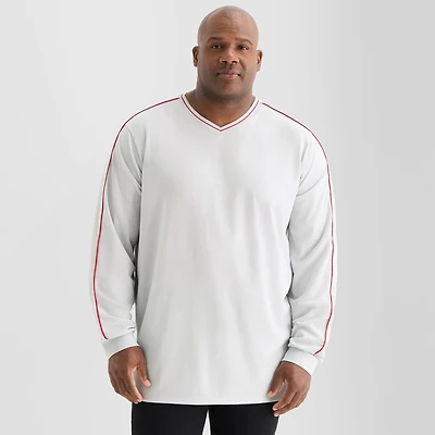 Shaquille O'Neal XLG™ Mens V Neck Long Sleeve Quick Dry Active Big T-Shirt