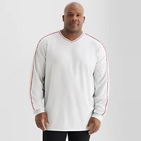 Shaquille O'Neal XLG™ Mens V Neck Long Sleeve Quick Dry Active Big T-Shirt