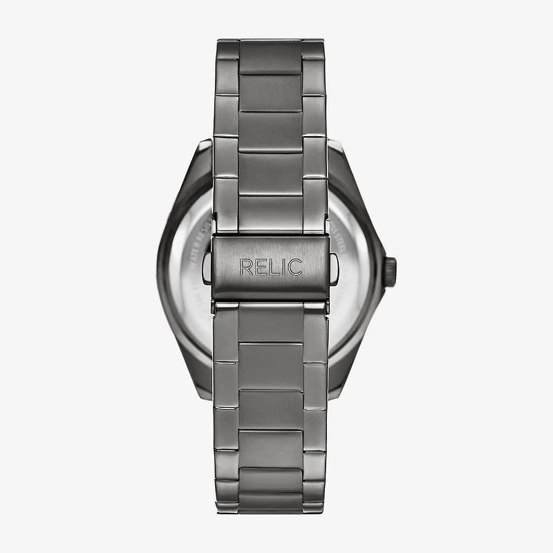 Relic By Fossil Logan Mens Gray Stainless Steel Bracelet Watch Zr16051