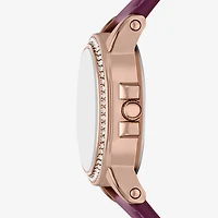 Relic By Fossil Matilda Womens Rose Goldtone Leather Strap Watch Zr37306