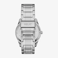 Relic By Fossil Rylan Mens Silver Tone Stainless Steel Bracelet Watch Zr77344