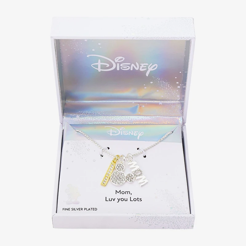 Disney Classics Mom Womens Crystal 10K Gold Over Brass Pure Silver Over Brass 18 Inch Pendant Necklace
