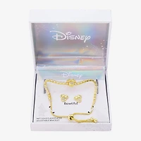 Disney Classics Womens Cubic Zirconia 10K Gold Over Brass Bow Minnie Mouse 2-pc. Jewelry Set