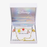 Disney Classics Womens 10K Gold Over Brass Heart Winnie The Pooh Charm Bracelet
