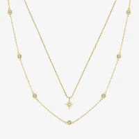 (G-H, Si2-I1) Womens 1/8 CT. T.W. Lab Grown White Diamond Star 2-pc. Pendant Necklace Set