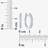 (G-H, Si2-I1) Womens 1/10 CT. T.W. Lab Grown White Diamond Sterling Silver 15.5mm Hoop Earrings