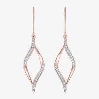 (G-H, Si2-I1) Womens 1/10 CT. T.W. Lab Grown White Diamond 14K Gold Over Silver Drop Earrings