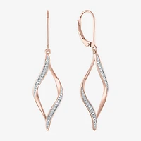 (G-H, Si2-I1) Womens 1/10 CT. T.W. Lab Grown White Diamond 14K Gold Over Silver Drop Earrings