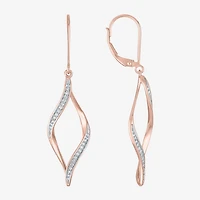 (G-H, Si2-I1) Womens 1/10 CT. T.W. Lab Grown White Diamond 14K Gold Over Silver Drop Earrings