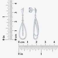 (G-H, Si2-I1) Womens 1/10 CT. T.W. Lab Grown White Diamond Sterling Silver Drop Earrings