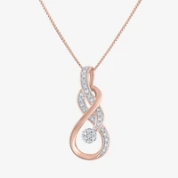 Diamond Blossom (G-H, Si2-I1) Womens 1/10 CT. T.W. Lab Grown White Diamond 14K Rose Gold Over Silver 18 Inch Pendant Necklace