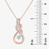 Diamond Blossom (G-H, Si2-I1) Womens 1/10 CT. T.W. Lab Grown White Diamond 14K Rose Gold Over Silver 18 Inch Pendant Necklace