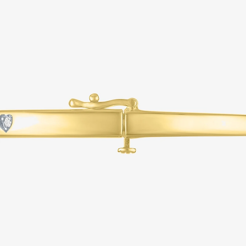 Diamond Addiction (G-H, Si2-I1) Womens 1/10 CT. T.W. Lab Grown White Diamond 14K Gold Over Silver Round Bangle Bracelet
