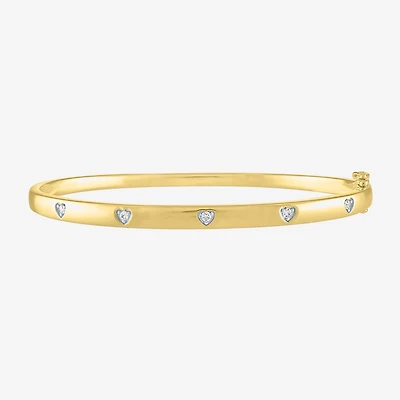 Diamond Addiction (G-H, Si2-I1) Womens 1/10 CT. T.W. Lab Grown White Diamond 14K Gold Over Silver Round Bangle Bracelet