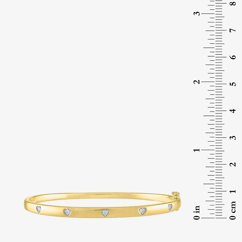 Diamond Addiction (G-H, Si2-I1) Womens 1/10 CT. T.W. Lab Grown White Diamond 14K Gold Over Silver Round Bangle Bracelet