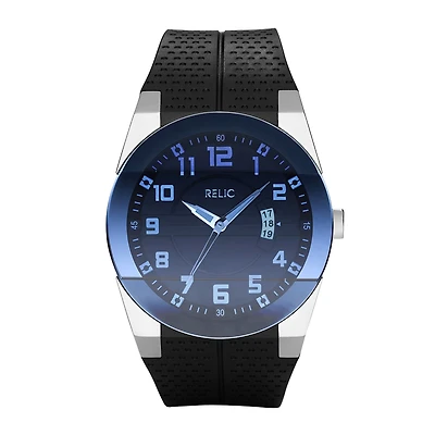 Relic By Fossil Mens Black Strap Watch Zr11861