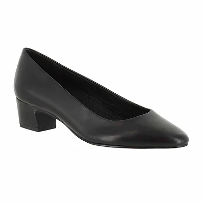 Easy Street Prim Womens Round Block Heel Pumps
