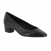 Easy Street Prim Womens Round Block Heel Pumps