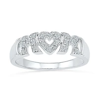 "Mom" Womens 2MM 1/10 CT. T.W. Natural White Diamond 10K Gold Band
