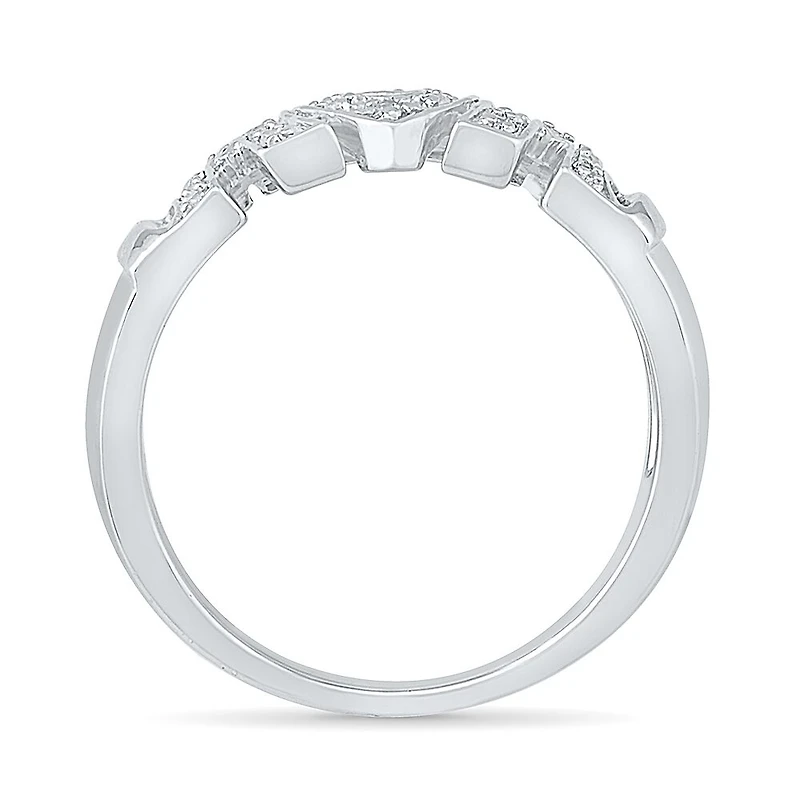 "Mom" Womens 2MM 1/10 CT. T.W. Natural White Diamond 10K Gold Band