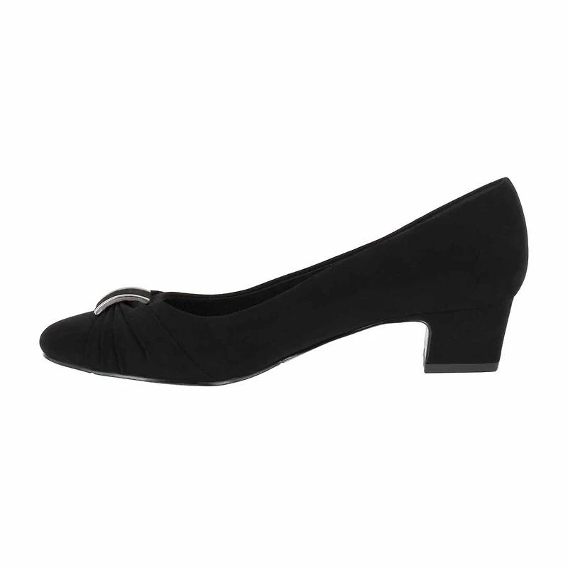 Easy Street Eloise Womens Round Block Heel Pumps