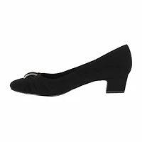 Easy Street Eloise Womens Round Block Heel Pumps