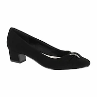 Easy Street Eloise Womens Round Block Heel Pumps