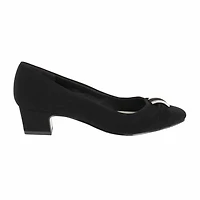 Easy Street Eloise Womens Round Block Heel Pumps