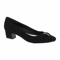 Easy Street Eloise Womens Round Block Heel Pumps