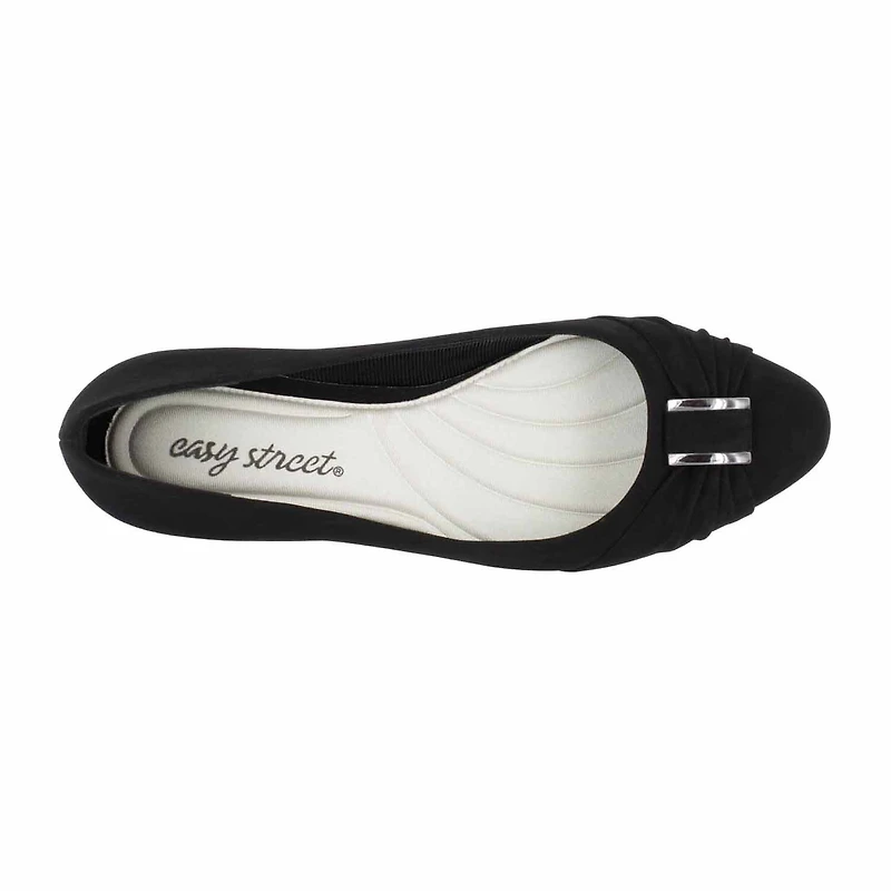 Easy Street Eloise Womens Round Block Heel Pumps