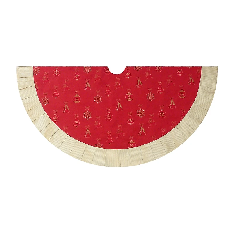 Kurt Adler Red And Gold Ornament Indoor Tree Skirt
