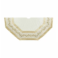 Kurt Adler Ivory  With Gold Pinecones Indoor Tree Skirt