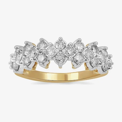 Womens 23.5MM 1 CT. T.W. Natural White Diamond 10K Gold Cluster Band
