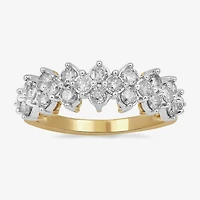 Womens 23.5MM 1 CT. T.W. Natural White Diamond 10K Gold Cluster Band